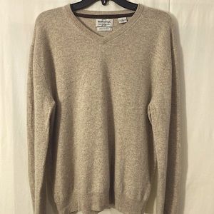 Original Weatherproof Vintage 2-Ply Cashmere Men’s Long Sleeve Beige Sweater